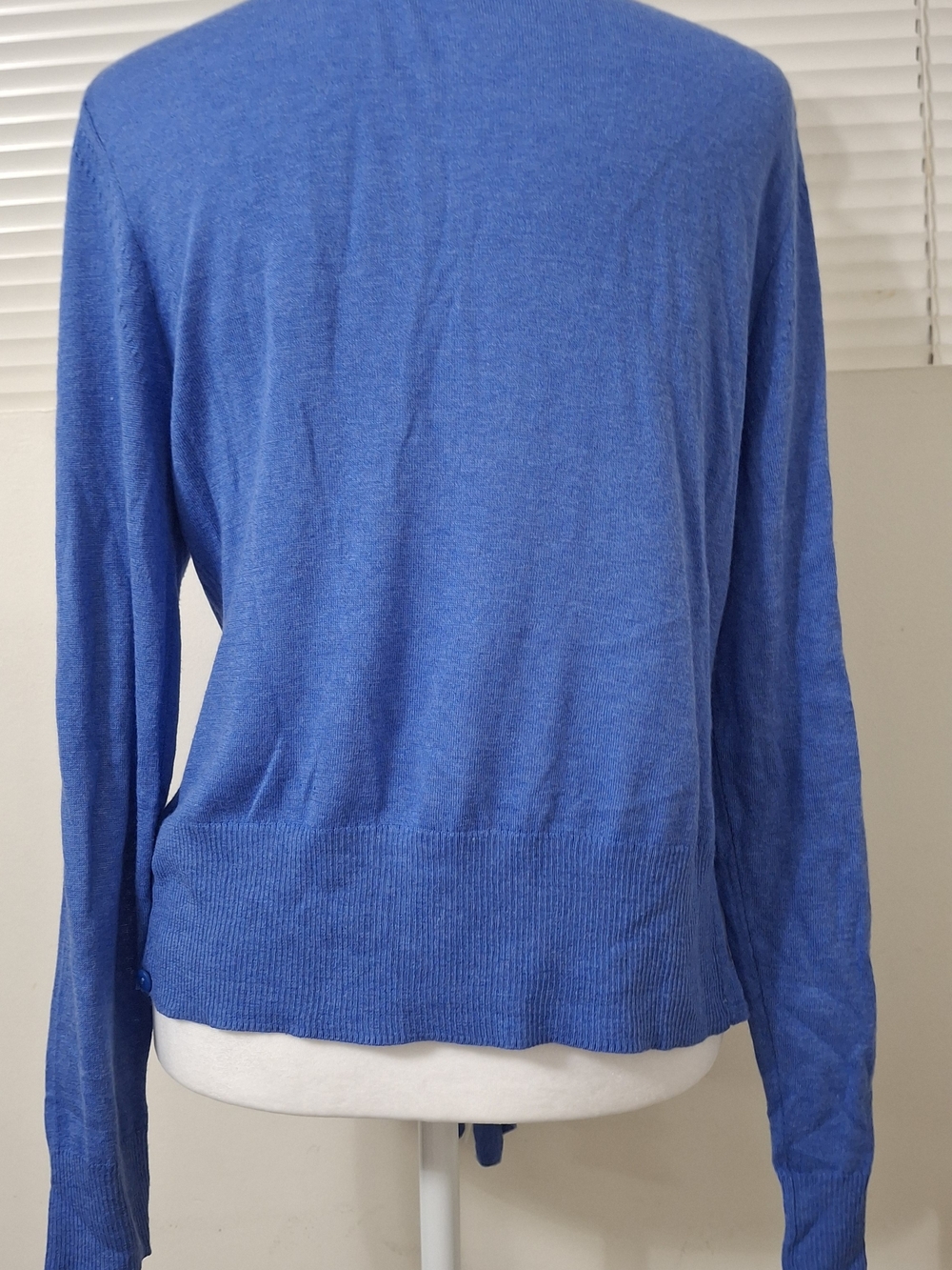 NIC+ZOE Blue Open Front Draped Waterfall Hem Cardigan Sweater Size L - Picture 5 of 6